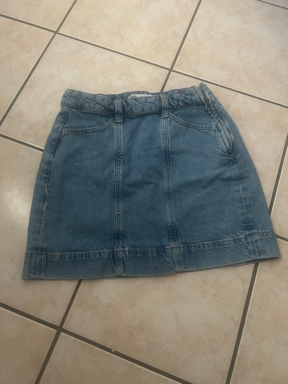Zara Light Blue Denim Mini Skirt